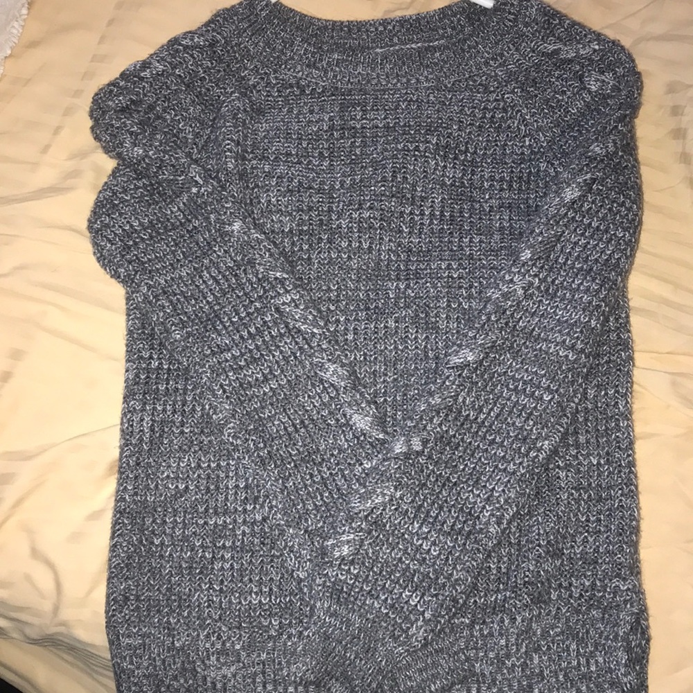 Grey sweater with arm detail